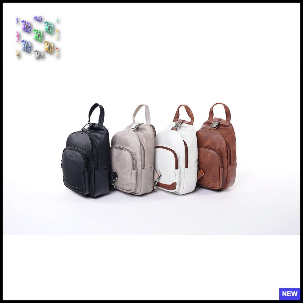 Convertible Leather Sling Backpack Crossbody Purs… - image 7